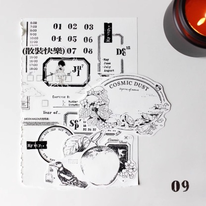 Moodtape Studio Film Calendar Label Set Rubber Stamp