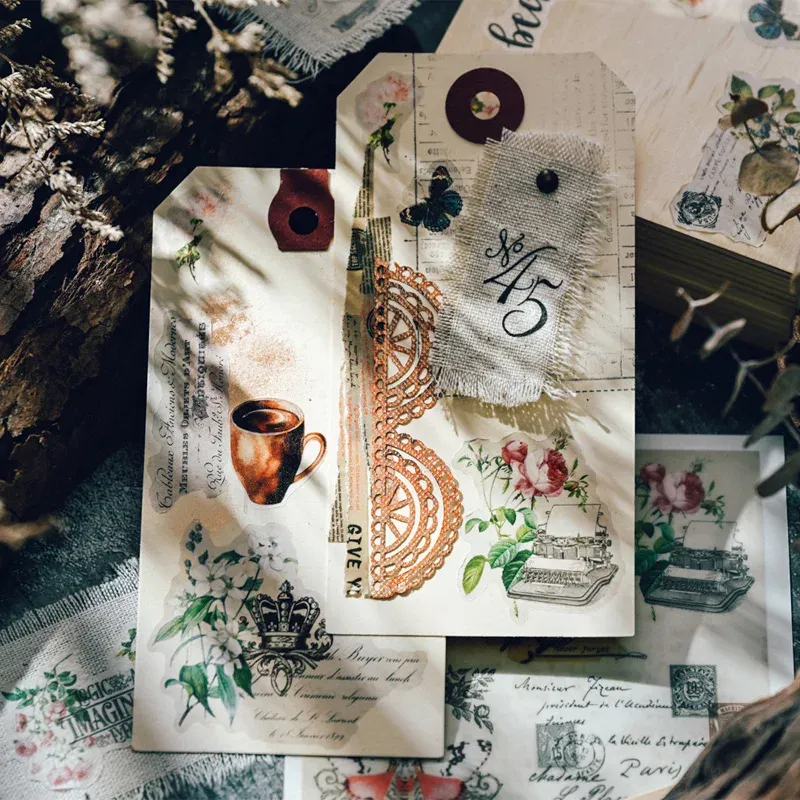 2 Vintage Butterfly Transfer Stickers for Craft Collage Decoration Stickers Scrapbooking