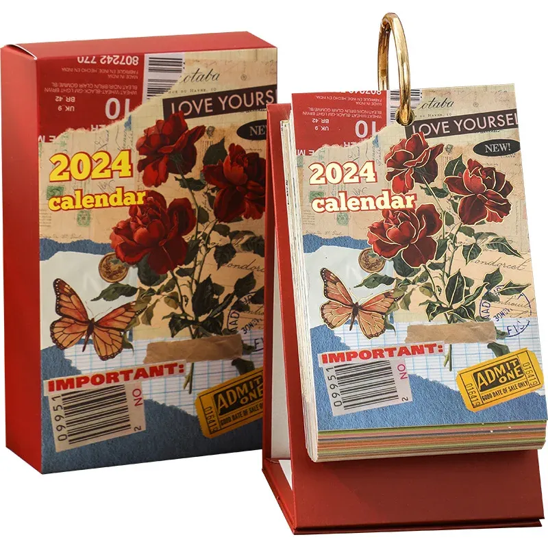 2024 Vintage Fashion My Days Creative Retro Desk Calendar 93*140mm