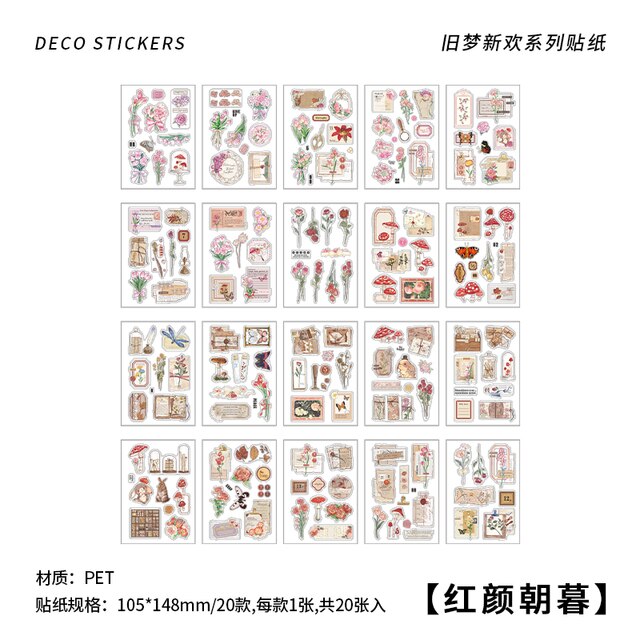20Pcs Vintage INS Collage PET Sticker Book-JournalTale