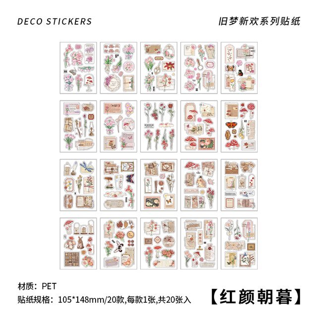 20Pcs Vintage INS Collage PET Sticker Book-JournalTale