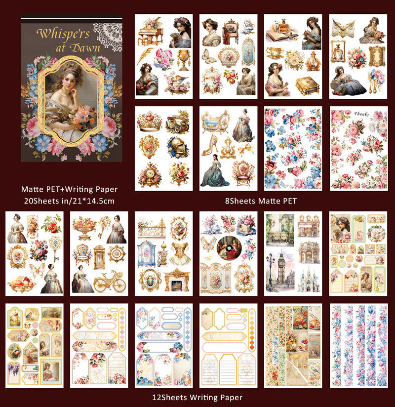 20Sheets/Pcs character retro Pet sticker book suitable for scrapbooking art journaling handicrafts