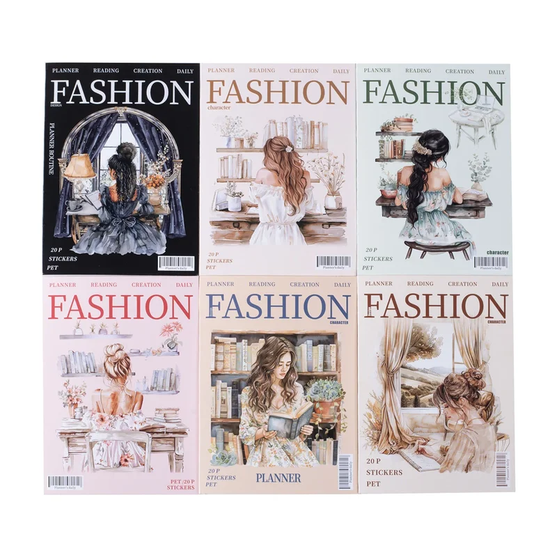 Planner's Daily Series Vintage Character Landscaping PET Sticker Creative DIY Journal Material Collage Stationery