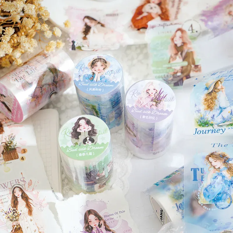 60mm x 2m Retro Art Girl Theme PET tapes