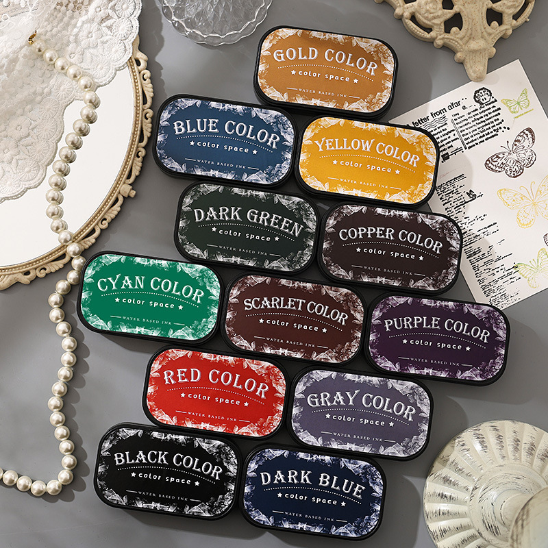 12 colors Water-based ink Scrapbook ink pad