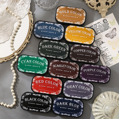 12 colors Water-based ink Scrapbook ink pad