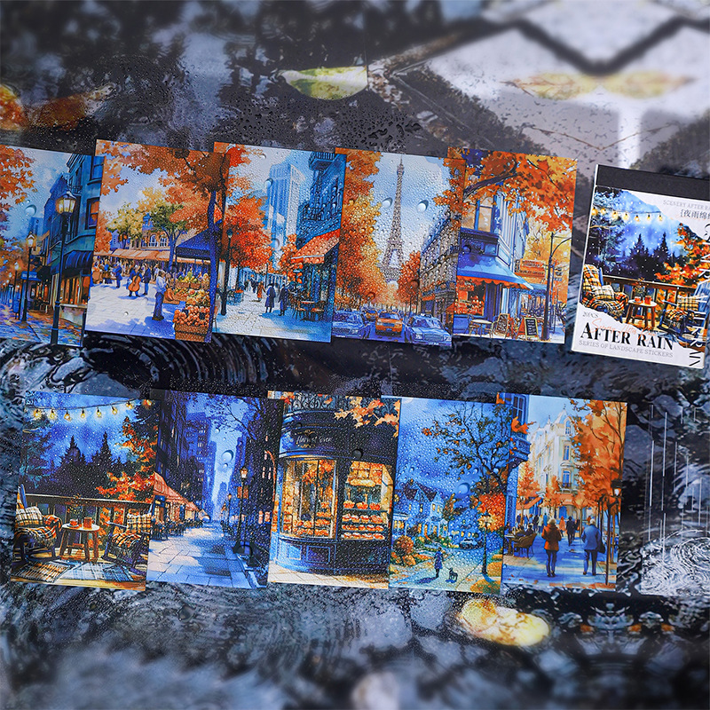 20pcs/Pack Rainy Weather Themed PET Sticker Book