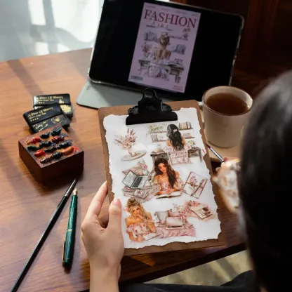 Planner's Daily Series Vintage Character Landscaping PET Sticker Creative DIY Journal Material Collage Stationery