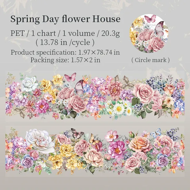 5x200cmFour Seasons Flower Theme PET Tape