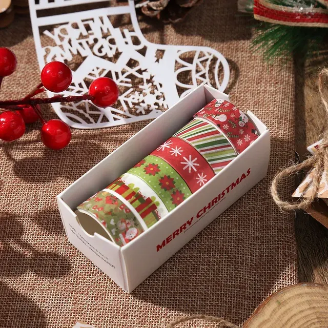 6 Rolls Christmas Holiday Washi Tape Snowflake Deer Christmas