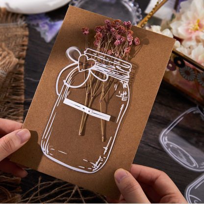 30Pcs/Pack Flower Bottle Theme PET Decorative Stickers