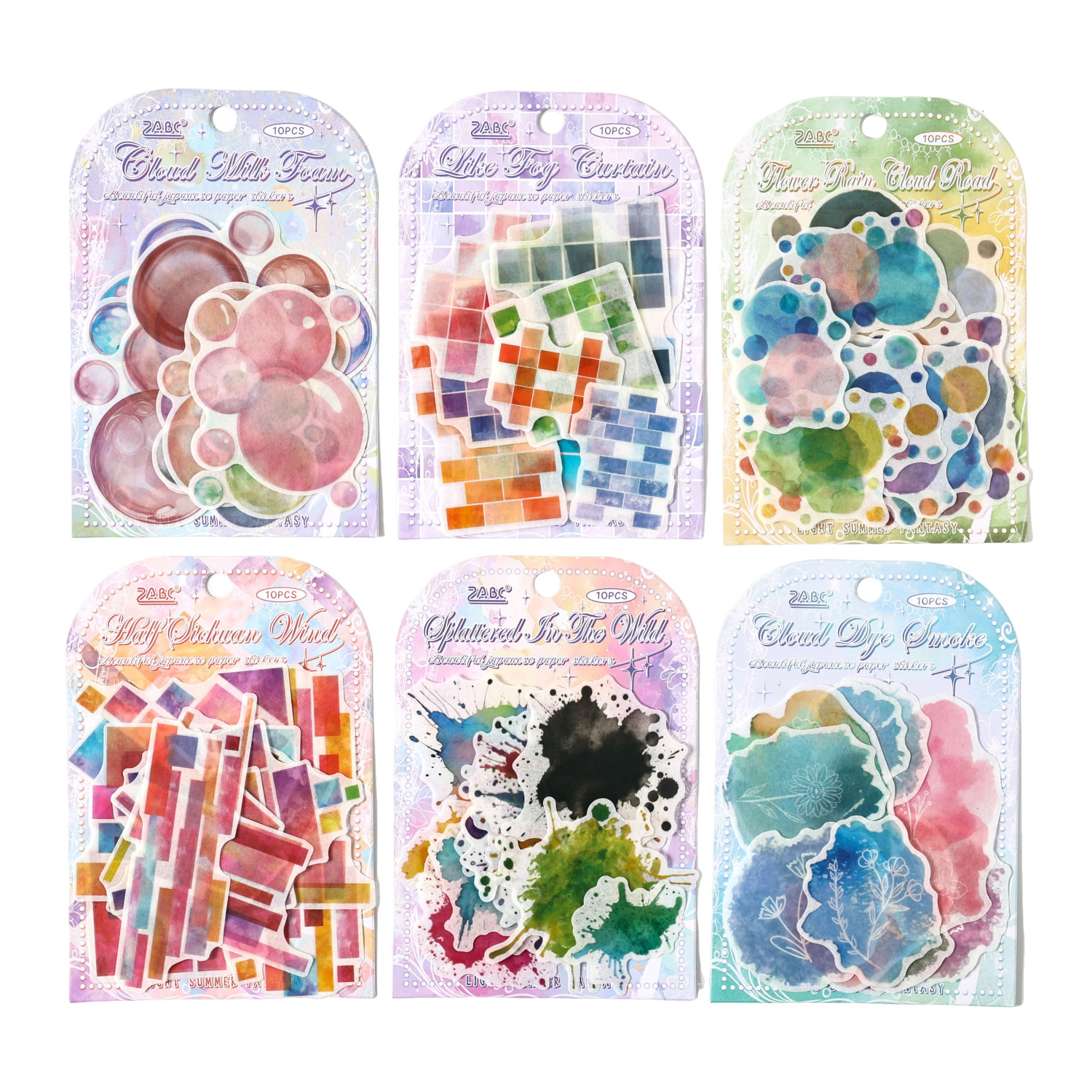 10Pcs collage elements PET stickers