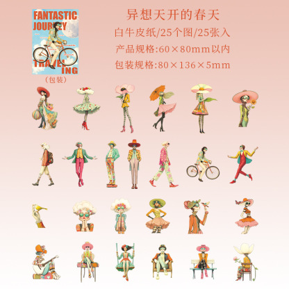 25Pcs/Pack Girls Themed Cardstock Stickers