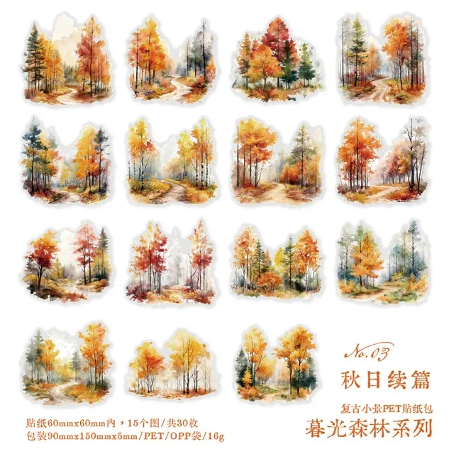 30pcs/Pack Forest Theme Stickers for Decorative Scrapbooking