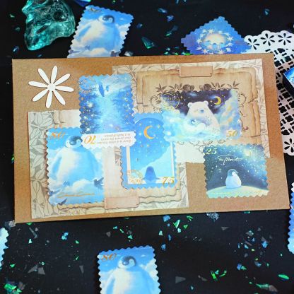 20Pcs/Pack Starry Sky Stars Moon Stamps Stickers