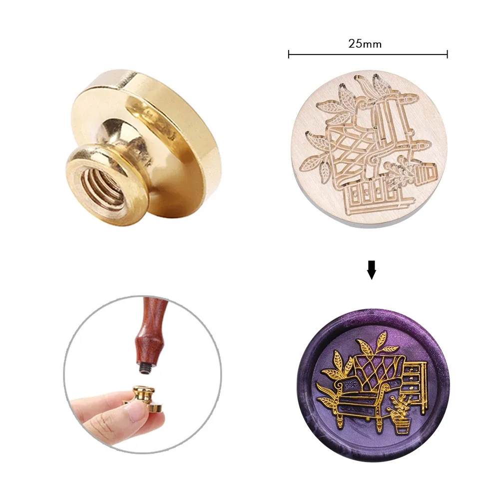 25mm Wax Sealing Stamp for DIY Art Craft Wedding Invitations Decor