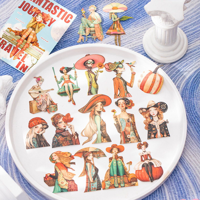 25Pcs/Pack Girls Themed Cardstock Stickers