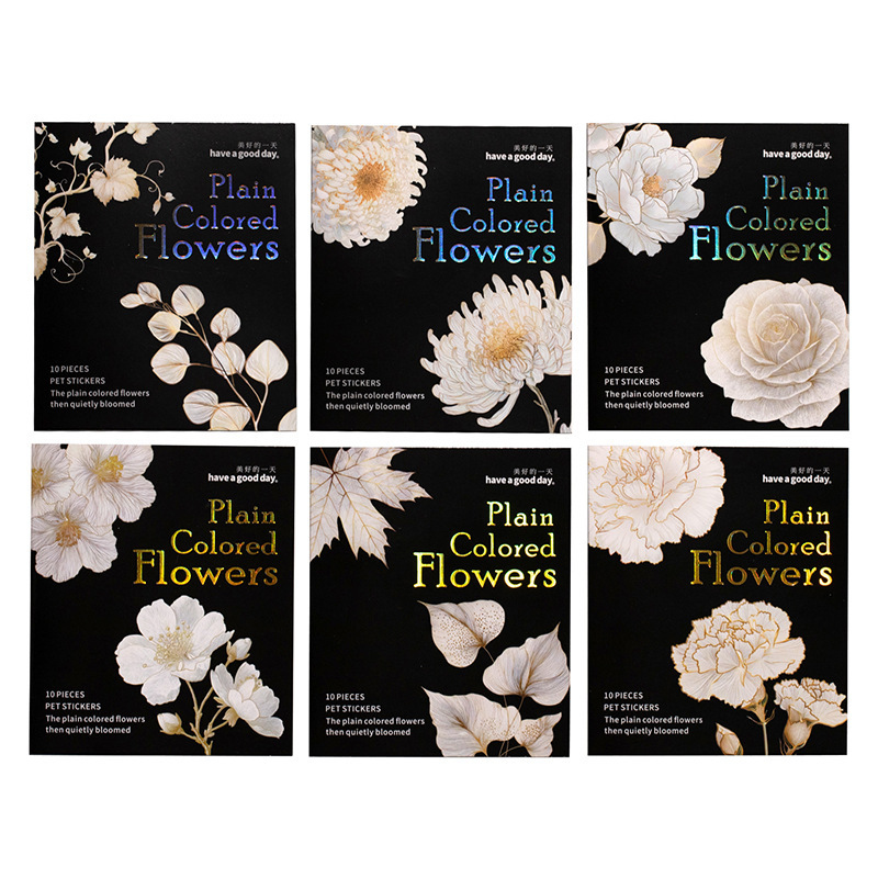 10pcs/Pack Flower Theme PET Stickers