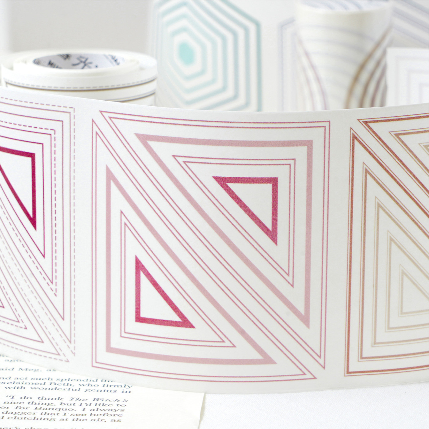 Pre-cut polygon borders Journaling Washi Tape 3.54 inches * 78.74 inches