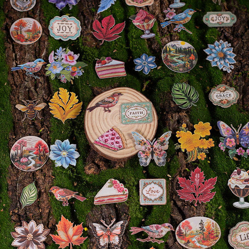 20 Pcs/Pack Embroidery Floral Theme Card Stickers