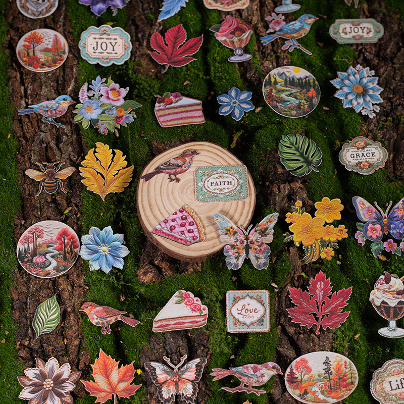 20 Pcs/Pack Embroidery Floral Theme Card Stickers