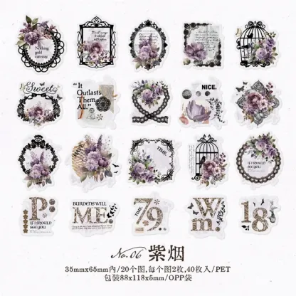 40pcs/1 lot Lace Frame Scrapbook Decorative Stickers