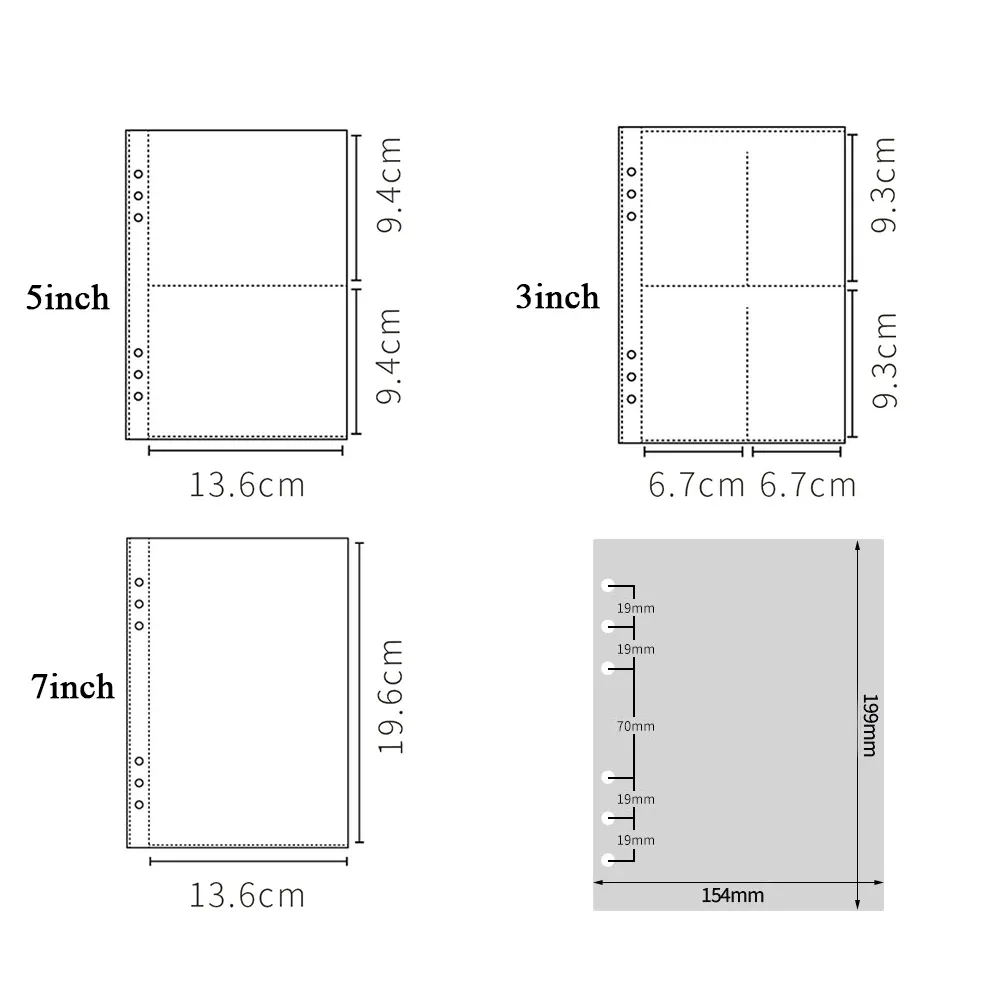 10 pieces laser A5 binder refill laser pocket 3 pockets 4 pockets