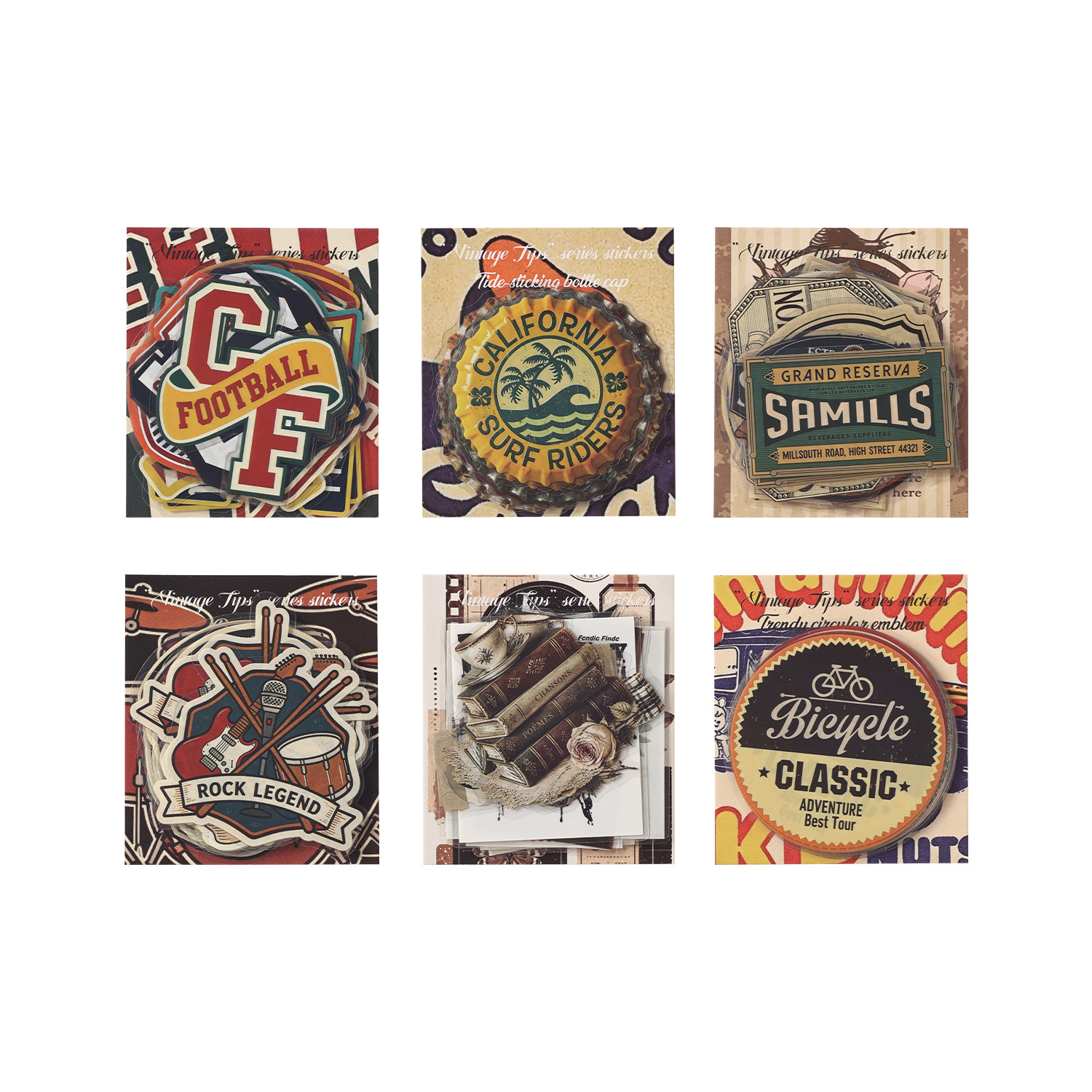 20Pcs Vintage Label PET Stickers