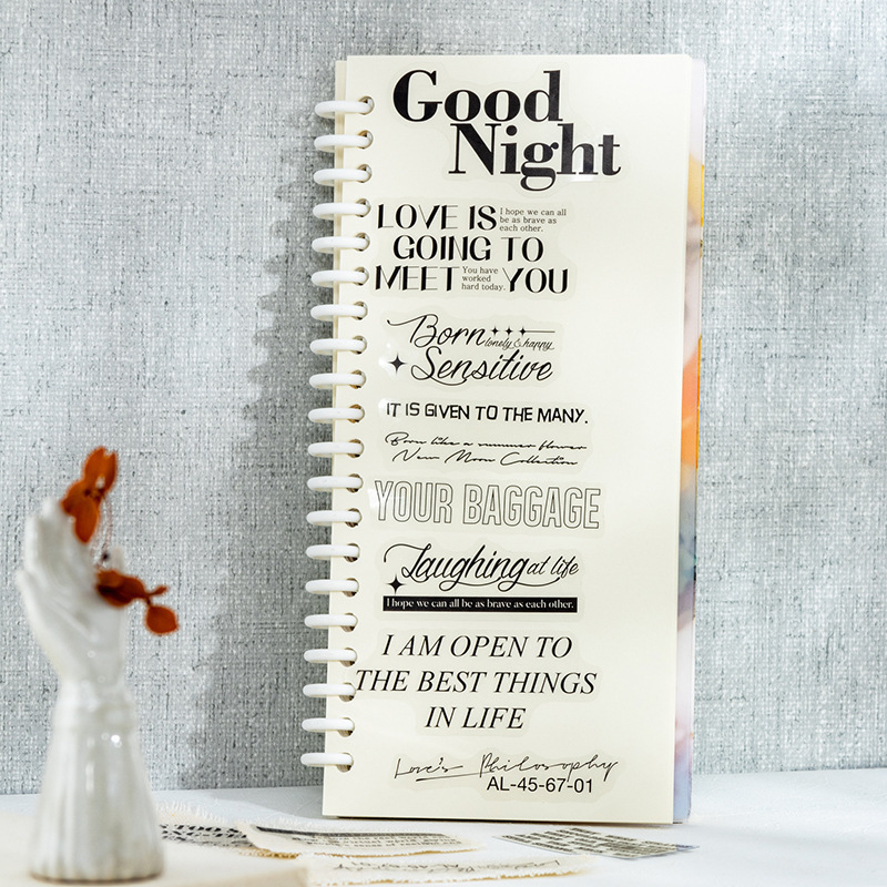 100 Pcs/Pack English Themed PET Stickers