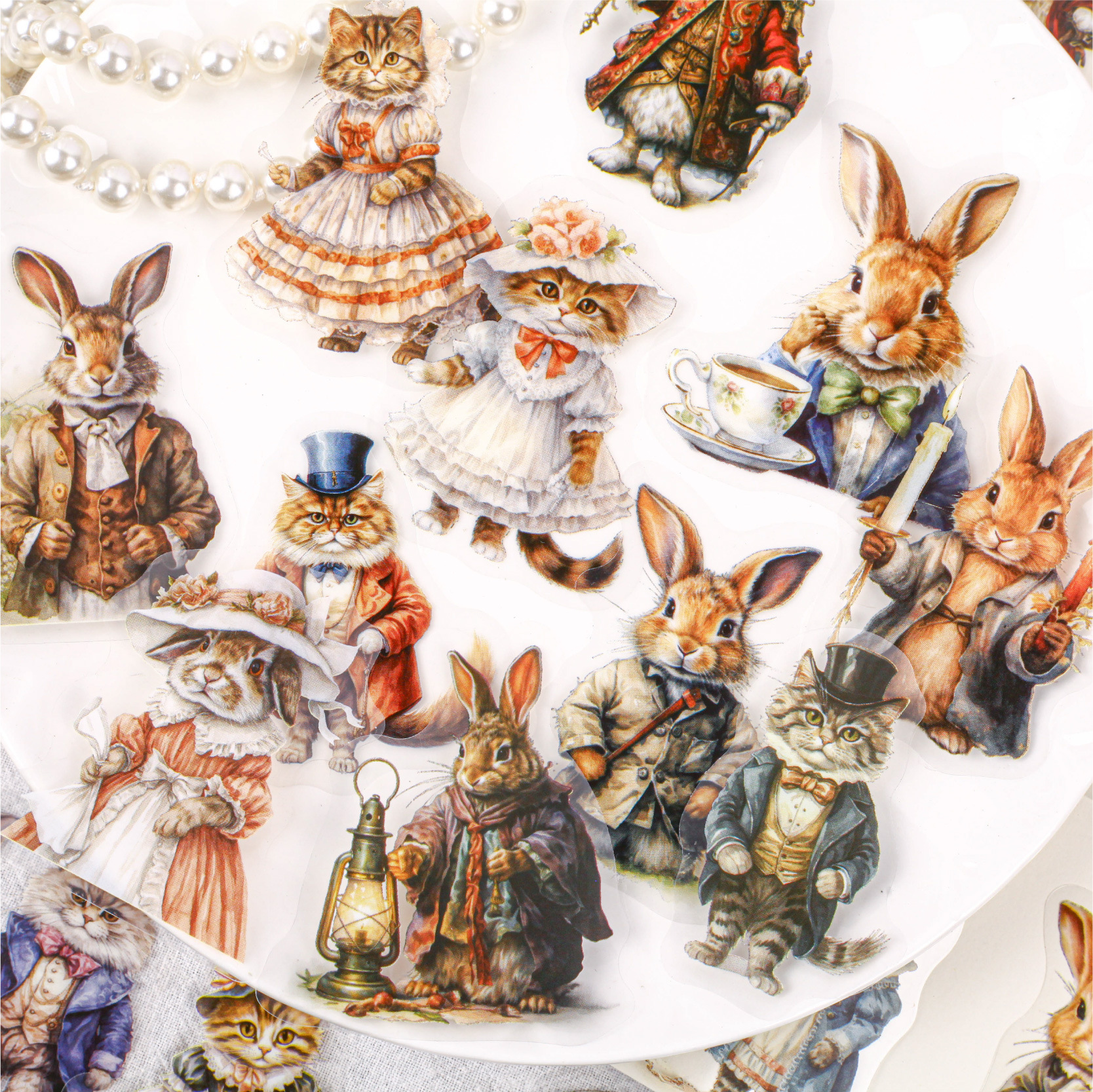 20Pcs/Pack Fairy Tale Alice Character PET Stickers