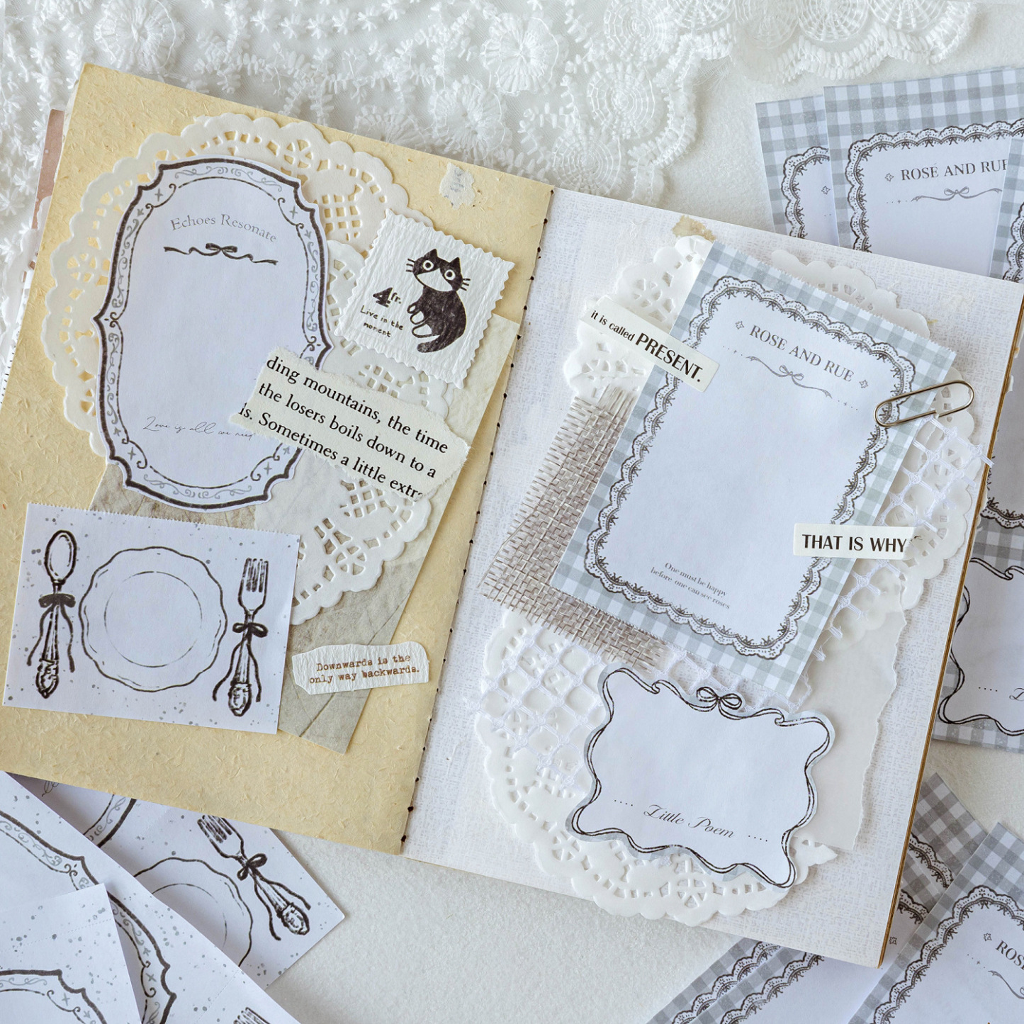 50Pcs/Book Retro Border Notepad