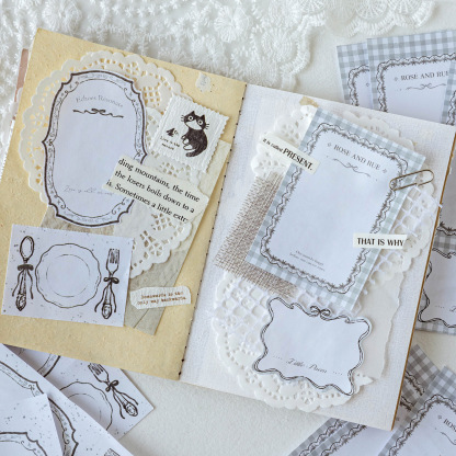 50Pcs/Book Retro Border Notepad