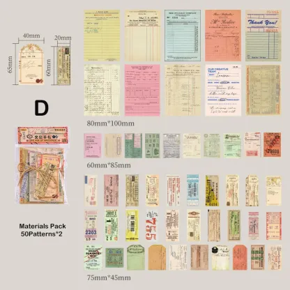 100 pcs/pack Vintage Scrapbook Materials Paper