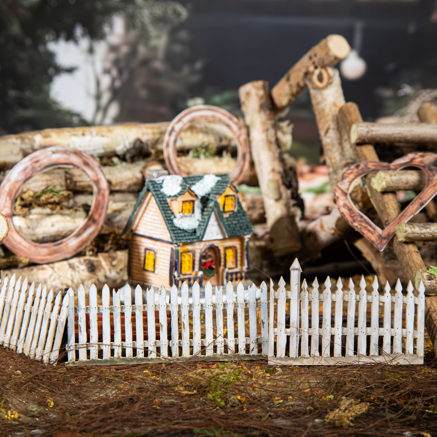 30Pcs/Pack Pre-cut Garden Fence Theme Hard Card Sticker