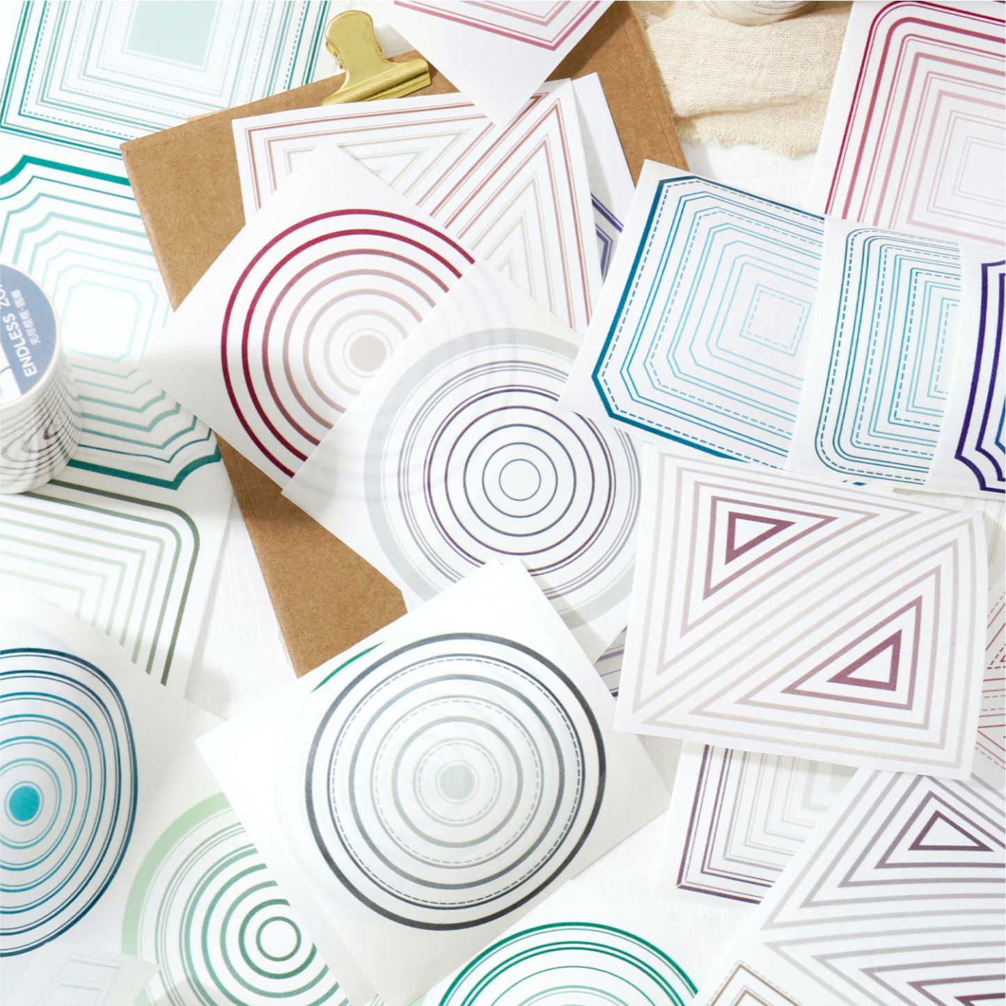 Pre-cut polygon borders Journaling Washi Tape 3.54 inches * 78.74 inches