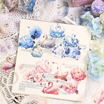 50mm*2m Fantasy Swan Theme PET Tape