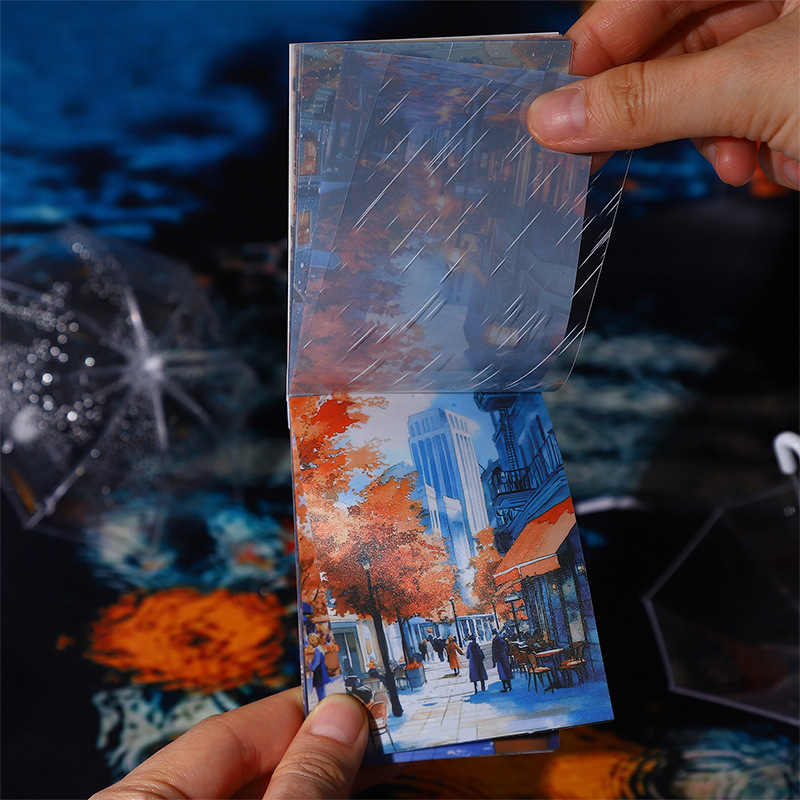 20pcs/Pack Rainy Weather Themed PET Sticker Book