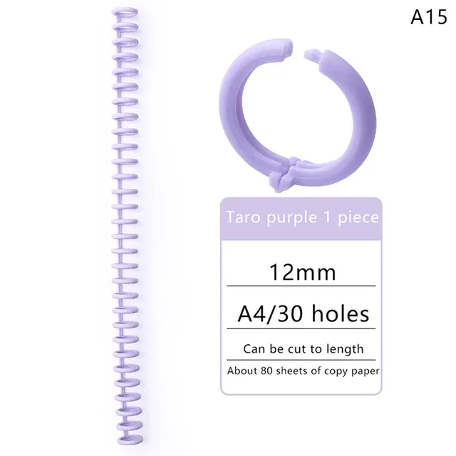 30 hole loose leaf plastic binding ring spiral ring binding for A4 paper notebooks