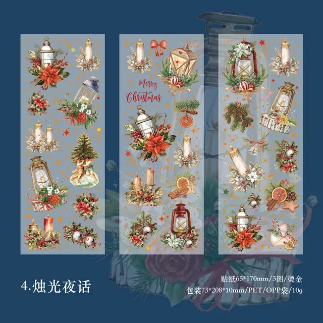 3pcs/lot Colourful Christmas Diary Planner Decorative Craft Stickers