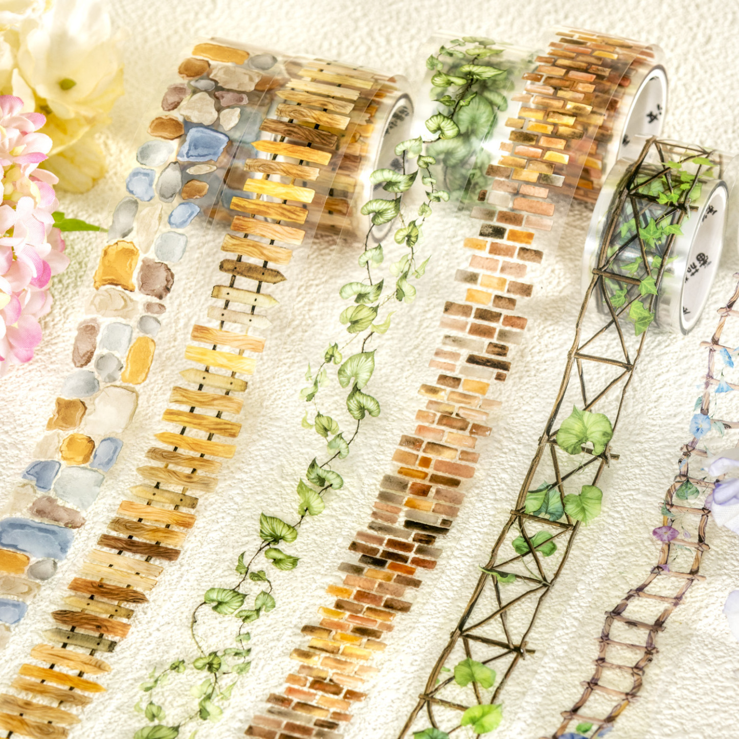 Garden path plant ladder theme PET background decoration tape 0.98 inch * 78.74 inch