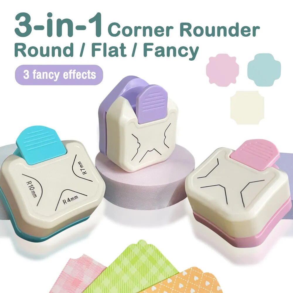 3 In 1 Corner Rounder Punch Paper Cutter Card Making and Scrapbooking Tool
