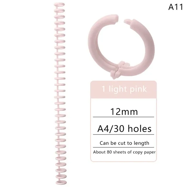 30 hole loose leaf plastic binding ring spiral ring binding for A4 paper notebooks