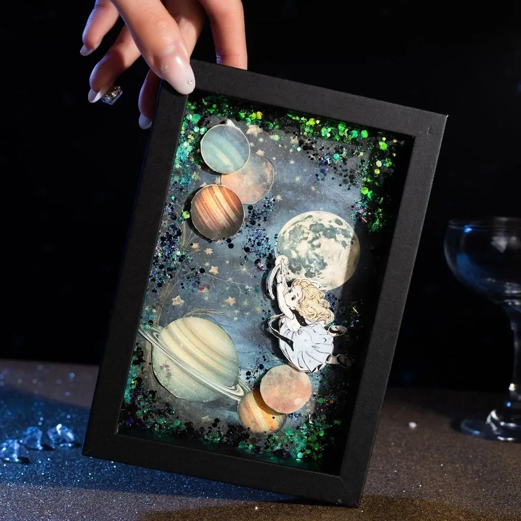 30 Pcs Starry Sky Aesthetic Scrapbook Kraft Paper