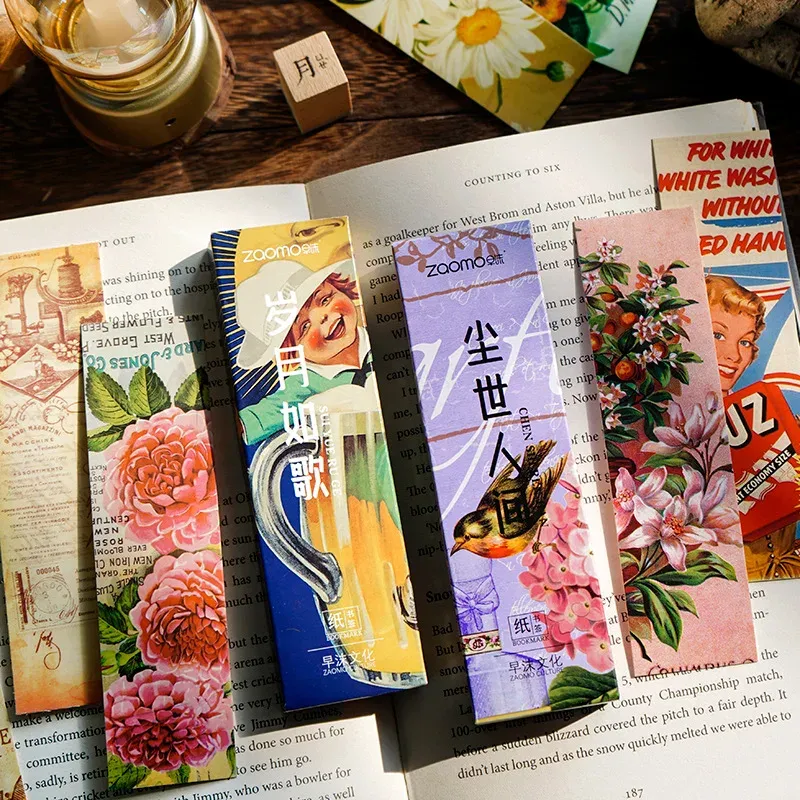 30 Pcs Vintage Botanical Flower Paper Bookmarks
