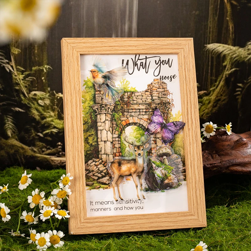 5 pcs/lot Forest wooden by PET Sticker