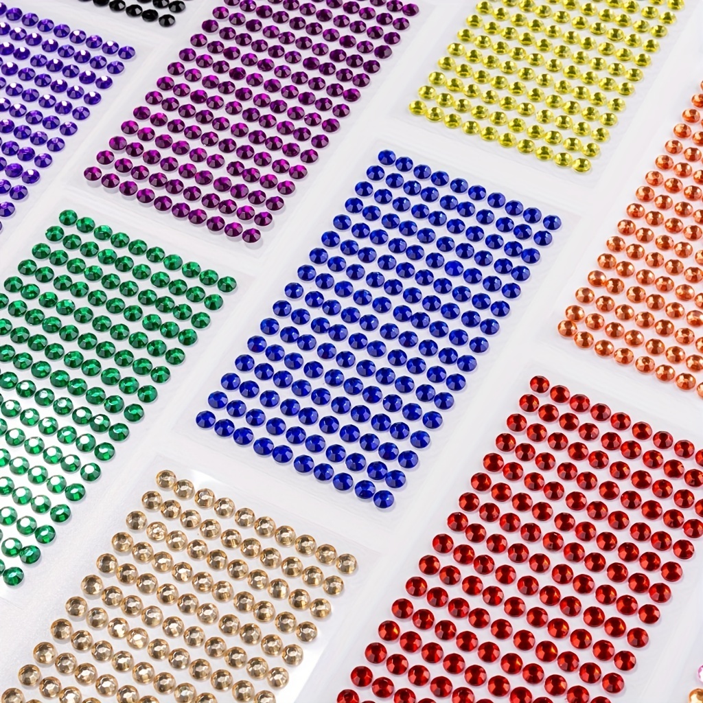 6MM/0.24IN Rhinestone Stickers for DIY Crafts Nails Makeup & More!