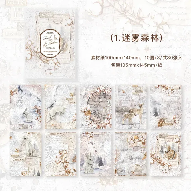30pcs/lot flower spring Journal Scrapbooking paper