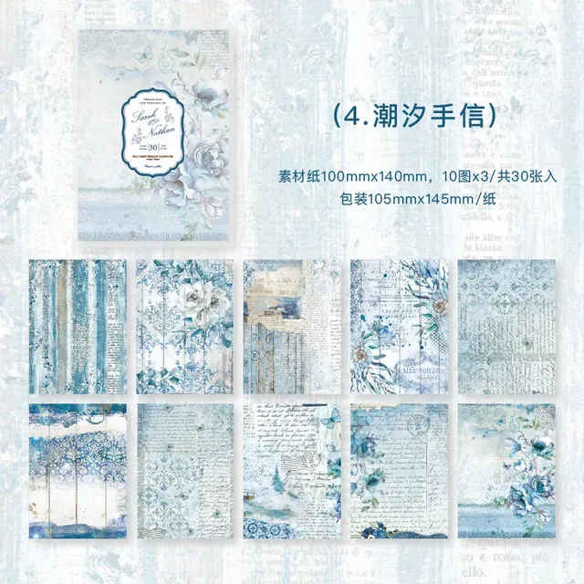30pcs/lot flower spring Journal Scrapbooking paper