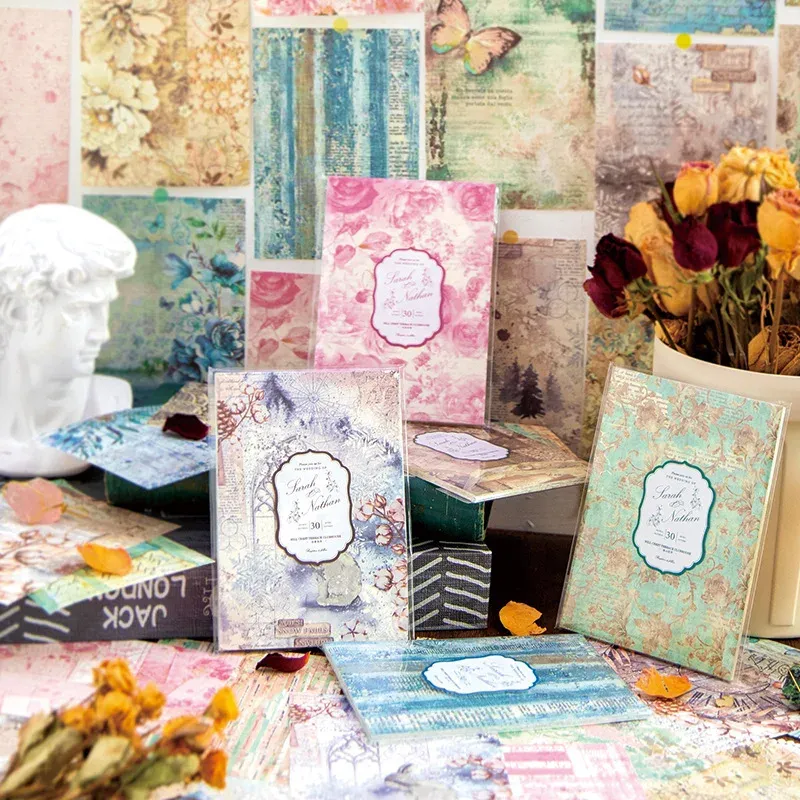 30pcs/lot flower spring Journal Scrapbooking paper