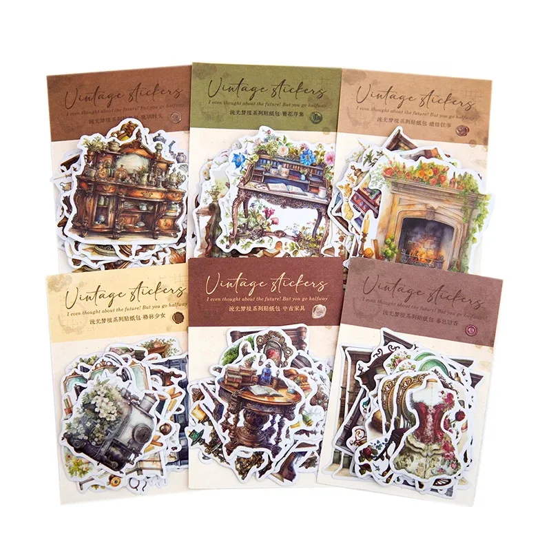 30 pieces/pack Japanese paper retro daily necessities stickers for scrapbooking journaling